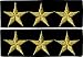 Military 3 Star General Logo - 2 FOR THE PRICE OF ONE!!! - Embroidered Iron On or Sew On Patch
