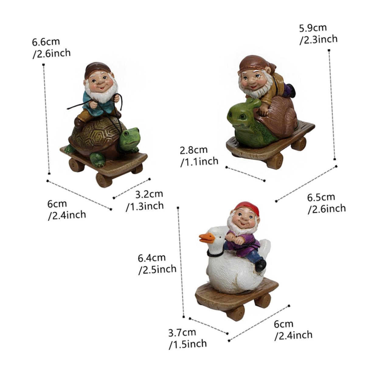Toyvian 5 zestawów Ozdoby Na Skutery Zabawne Dekoracje Ogrodowe Rzemiosło Z Żywicy Ogrodowej Ozdoby Z Żywicy Ogrodowej 3 sztuki*5