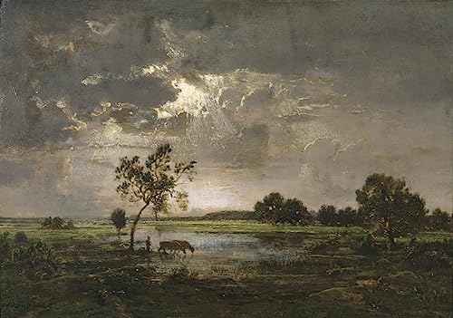 Cuadro sobre lienzo de paisaje para salón SERENDIPITP Rousseau decoración 60x90cm