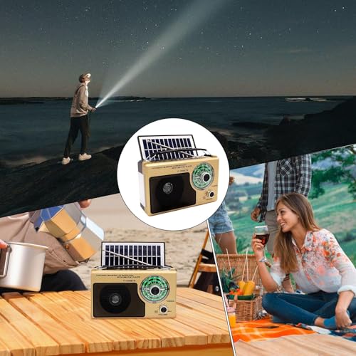 Radio pequeña FM con linterna solar para evitar apagones en tus viajes y hogar 4