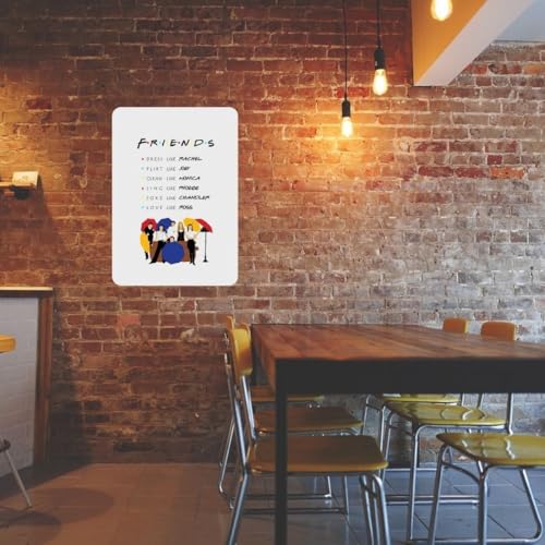 Image of Zesta Bathroom Decor Items Washroom Decor Tin Sign | Aesthetic Posters Wall Poster for Bedroom | Magnetic Cafe Decoration Items / Restaurant Decorations Items | Quirky Home Decor Bar Accent (Friends (2))