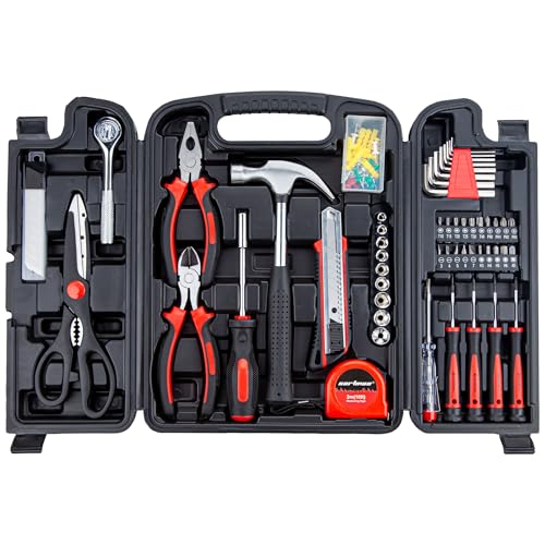 Image of CARTMAN 140-Piece Home Tool Set, Basic Household Hand Tool Kit with Organized Storage Case - Essential Tools for Home Repairs & DIY Projects