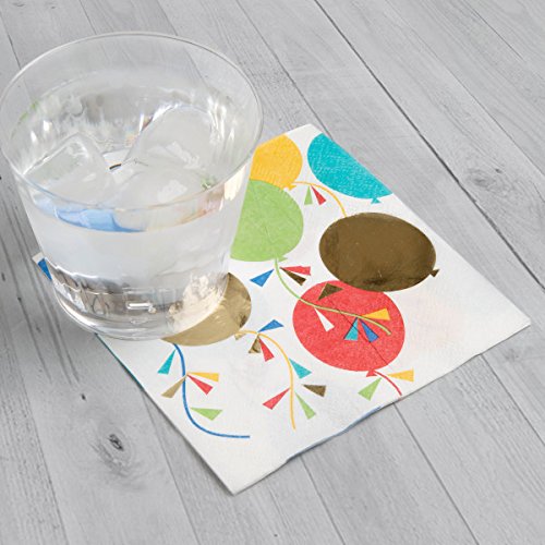 Creative Converting ABC Birthday Beverage Napkins Party Supplies, Multicolor