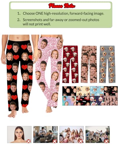 Personalized Face Pajamas for Men Women Custom Photo Pj Customized Christmas Pet Bottoms Pants Face sleep pant Trousers3