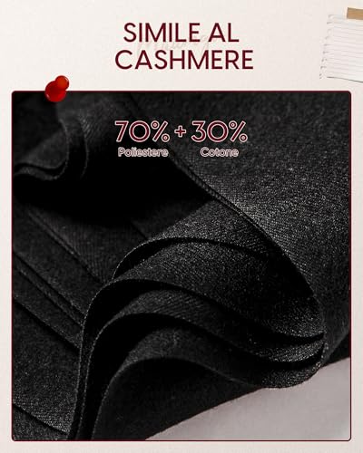 MaaMgic Sciarpa con Frange in Tinta Unita da Donna Morbida e Soffice di Misto Cotone per Autunno Invernale 200 * 70cm