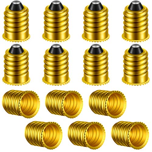 Honoson 15 Pack E14 to E12 Adapter Converter Lamp Adapter European Base (E14) to Candelabra Screw (e12) Socket Reducer Light Bulb Adapters European Base Candelabra Screw(Gold) by Honoson - Used condition - US$7.40