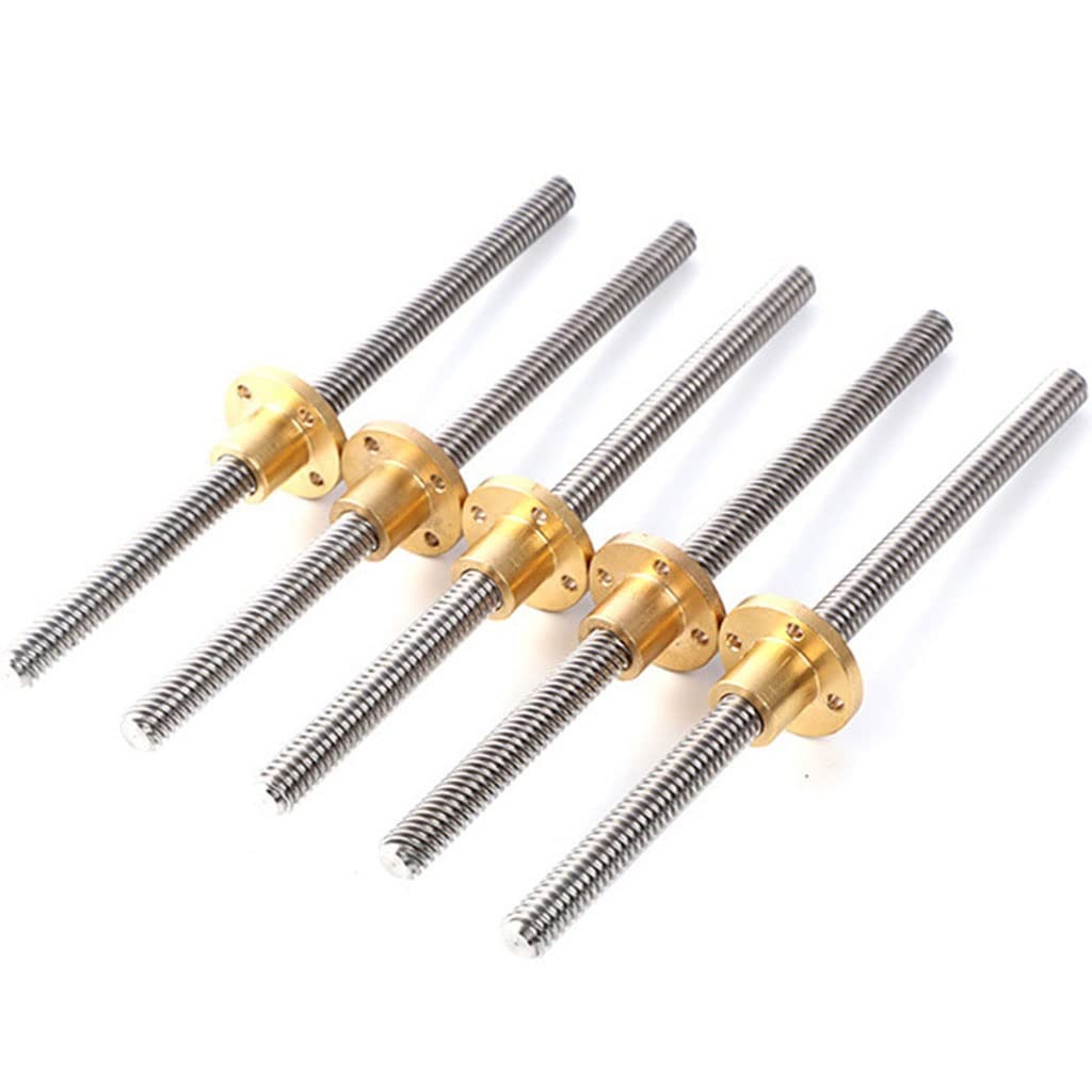 Varilla de tornillo avance T8 OD 8 mm Paso 2 Plomo 4 con(800mm)
