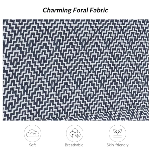 HULALA HOME Armless Accent Chair with Washable Floral Slipcover, Transitional Slipper Chair with Removable Chair Covers for Living Room Dining Room,Geometric - Thumbnail 6