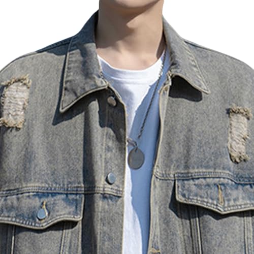 Chaqueta de mezclilla para hombre DGHM-JLMY azul talle M miniatura 2