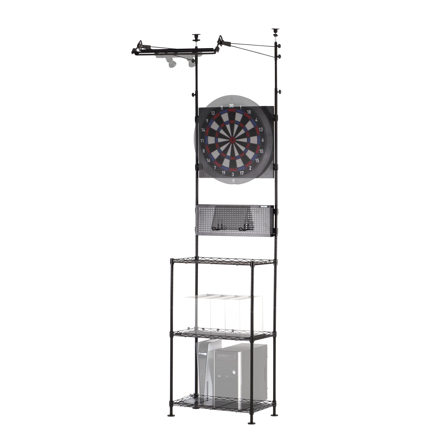 BLITZER Lighting System Dart Stand, Lighting System that brightens up your dartboard, Creates the mood of your room like a dart bar, Light Angle Adjustment Function, Includes Punching Board for Cable