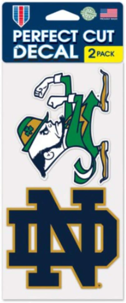 NCAA Notre Dame Perfect Cut Decal (Set of 2), 4" x 4"