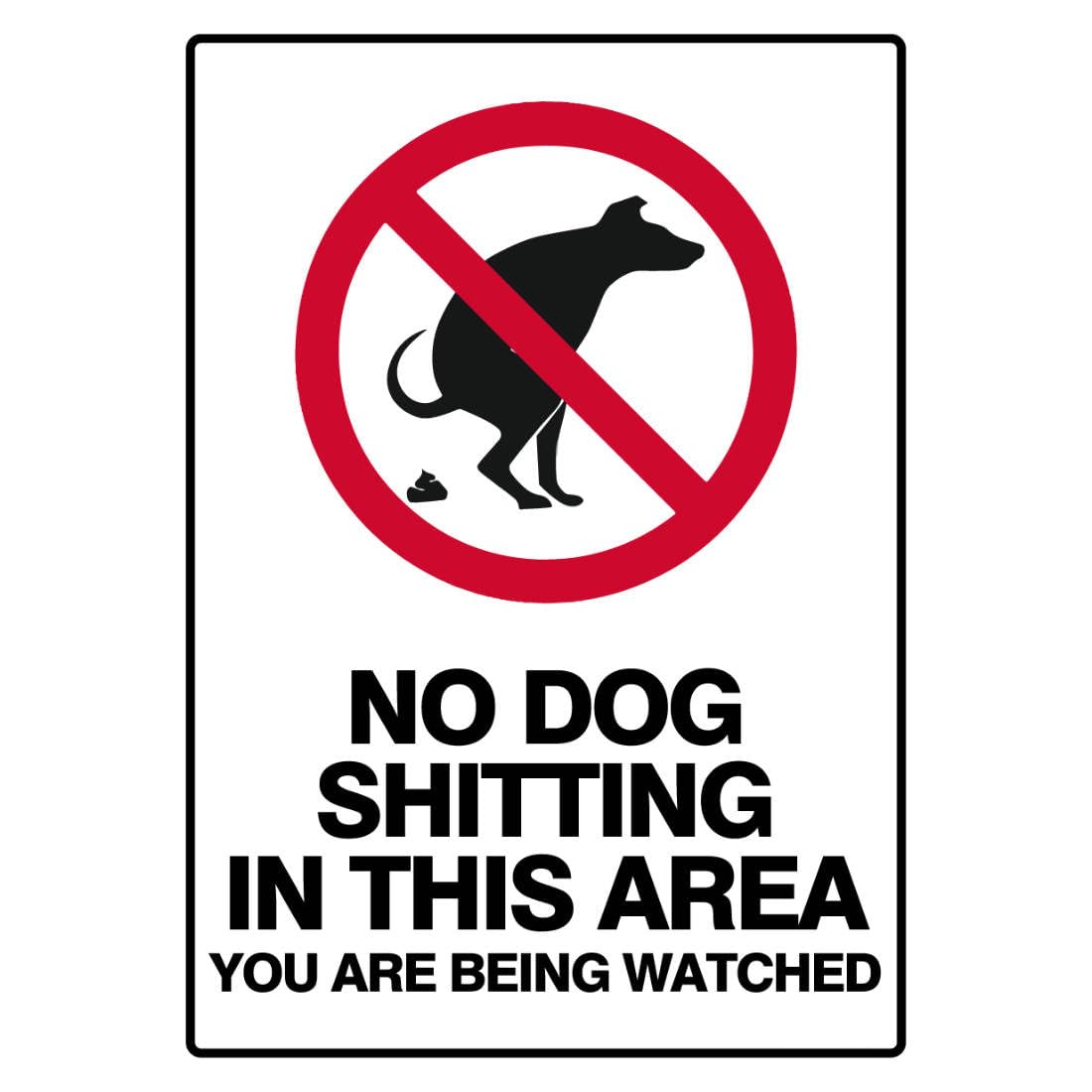 No Dog Shitting Prohibition Sign L2035, 12x8 Inch Metal Tin Sign, Industrial Commercial Safety Warning
