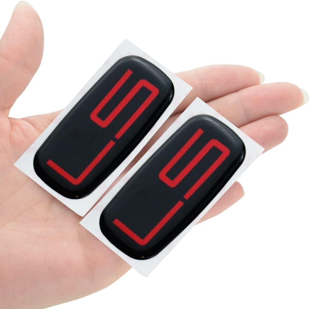 Image of Pair Set LS Cab Emblems 3D Badge Logo Nameplate Sticker Roof Pillar Replacement for LS 15036135 Pickup Truck SUV (Red)