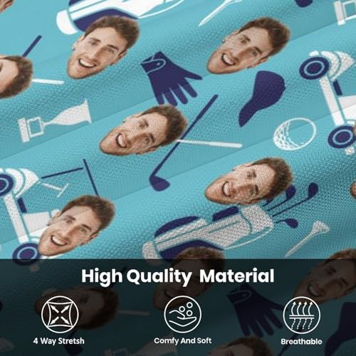 Custom Polo Shirts for Men Personalized Funny Photo Shirts Customized Polo Shirts Short Sleeves with Face Golf Gift - Thumbnail 6