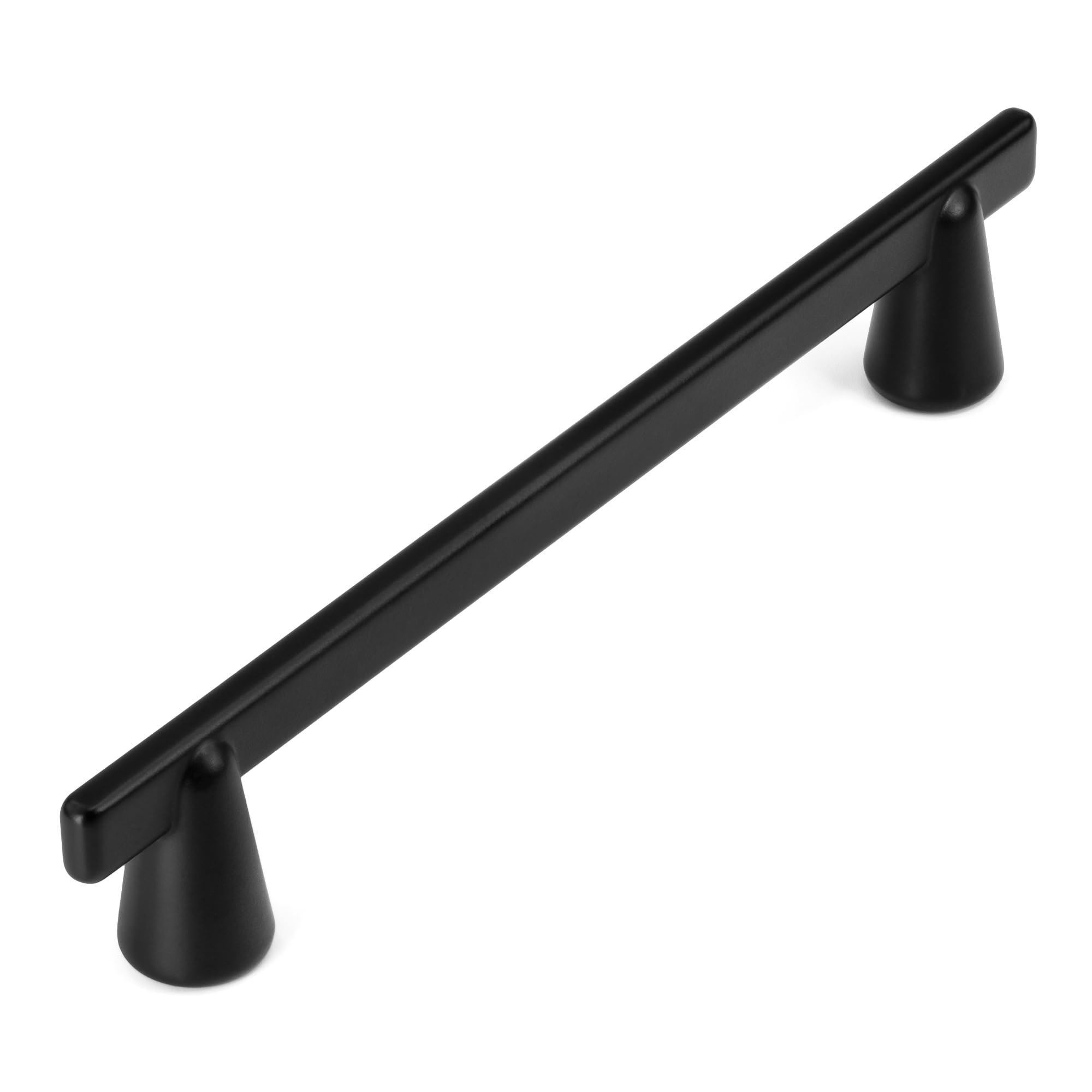 HESTIA HARDWARE 10 Pack 5 Inch Black Cabinet Pulls | Simply Modern Matte Black Cabinet Pulls | 128mm Handles for Cabinets and Drawers, Dresser Handles