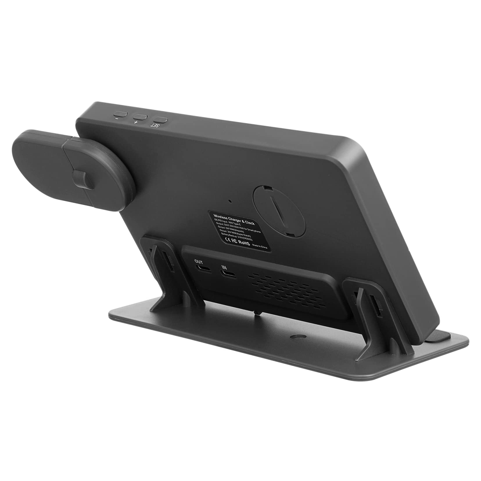 Chargeur sans Fil avec Horloge Numérique Support De Charge Rapide pour Telephone Montre Et Ecouteurs