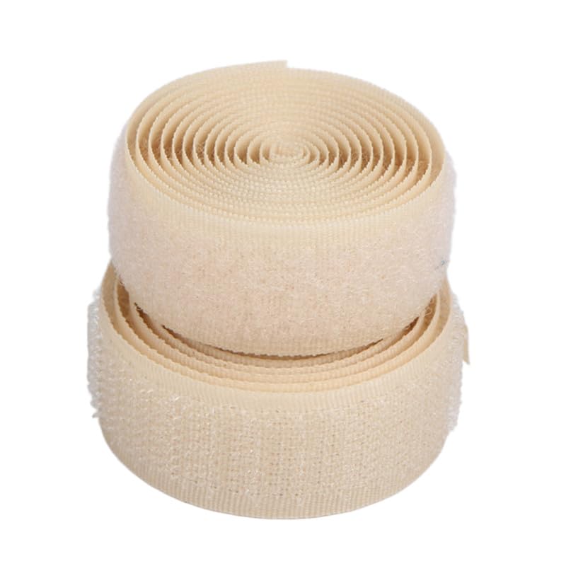 Globellapro 2 Meters Hook and Loop Strip Tape Beige 2CM Wide Fastening Tapes For Sewing โ image 1