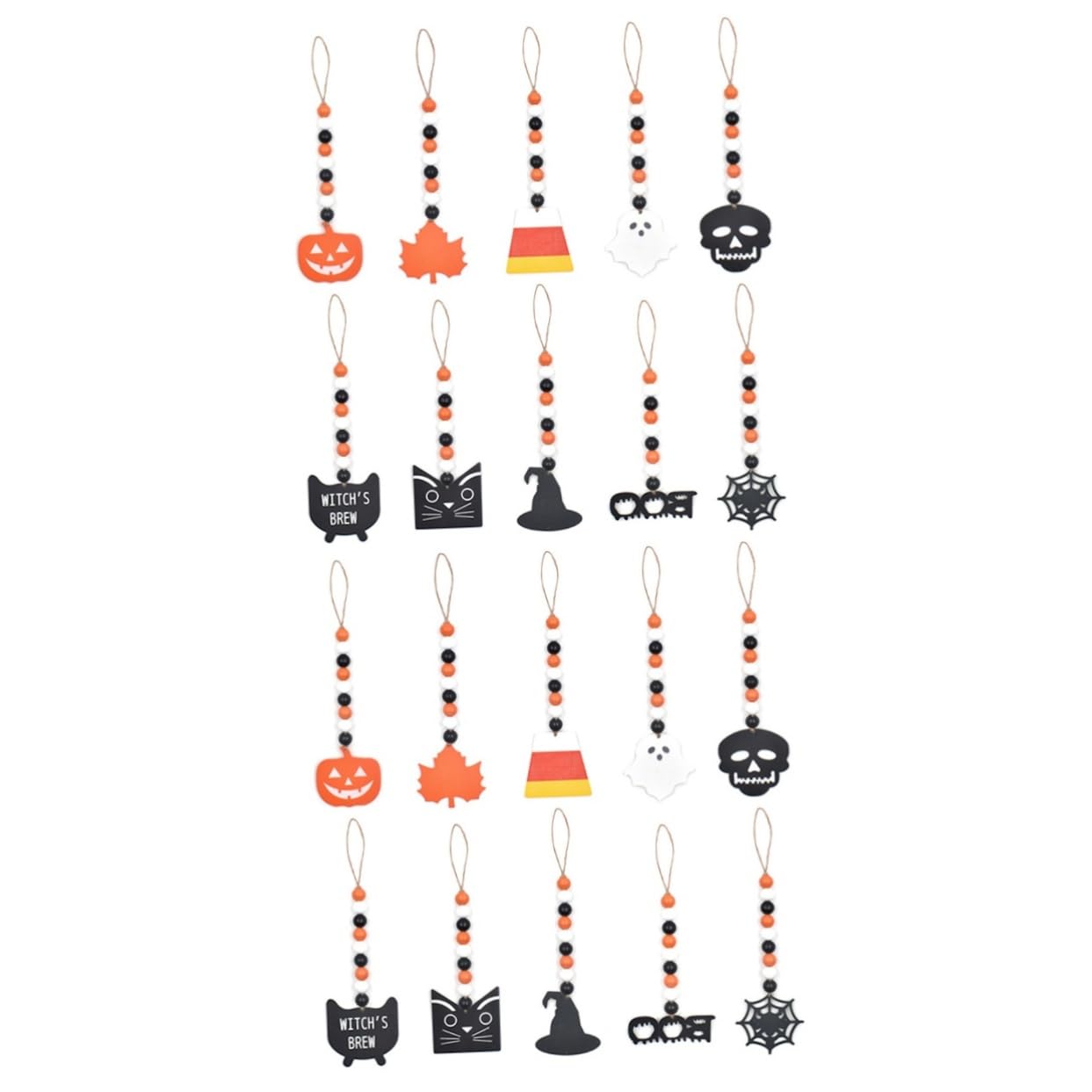 Guirlandes de perles en bois d'Halloween pour une table festive chaleureuse
