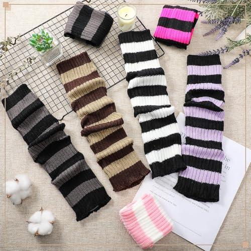 Image of Sintege 6 Pairs Kawaii Leg Warmers Japanese Style Knitted Loose Socks Leg Warmers for Girls Women Lolita Costume School