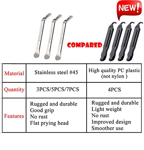 Premium Bicycle Tire Lever Tyre Spoon Iron Changing Tool, Black*4 and Silver*3 - Bild 26 von 34