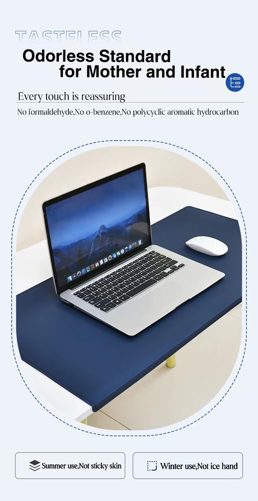 Tappetino per mouse in silicone per computer portatile, tappetino da 2 mm per studenti, ufficio, lavoro, gioco, protezione per tavolo, con protezione per bordi, anti-incrostazioni durevoli