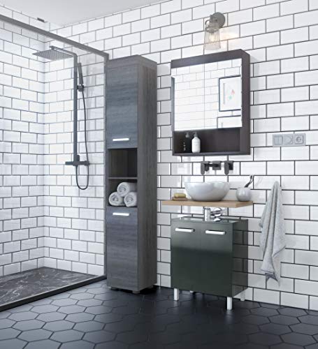 Furnline Baths High Dispensing Cabinet With Plenty Of Storage Space, Runner, Sardegna Smoke Silver, 30 x 190 x 31 cm Furnline Baths High Dispensing Cabinet With Plenty Of Storage Space, Runner, Sardegna Smoke Silver, 30 x 190 x 31 cm