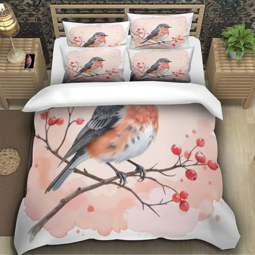 Parure de lit oiseau 200x200 cm avec housse de couette en microfibre - 5