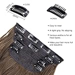 4Pcs Synthetic Clip in Hair Extensions, 20 Inches Long Curly Hair Extensions Clip ins (Color:Medium Brown) - Image 3