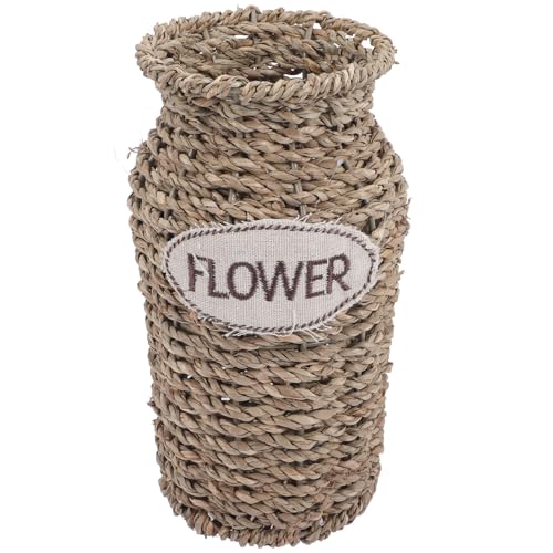 Jarrón de hierro y tejido maceta para flores secas en el salón 2