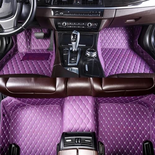 Tapis de sol voiture pour Kia Stonic 2017-2022 en cuir violet antidérapant