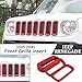 Yoursme Front Grill Grille Inserts Mesh ABS Grill Guard Cover Trim Red 7PCs for Jeep Renegade 2015 2016 2017 2018