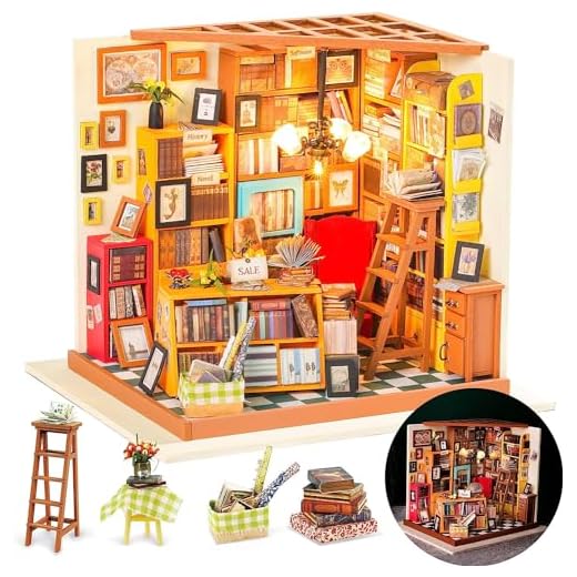 Rolife DIY Dollhouse Miniatures Craft Kits for Adults (Sam’s Study)
