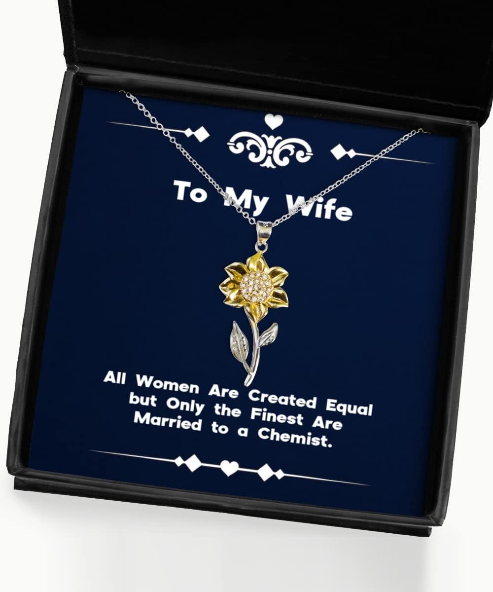 Best Wife, All Women are Created Equal but Only The Finest are Married to, Sarcastic Holiday Sunflower Pendant Necklace from Wife