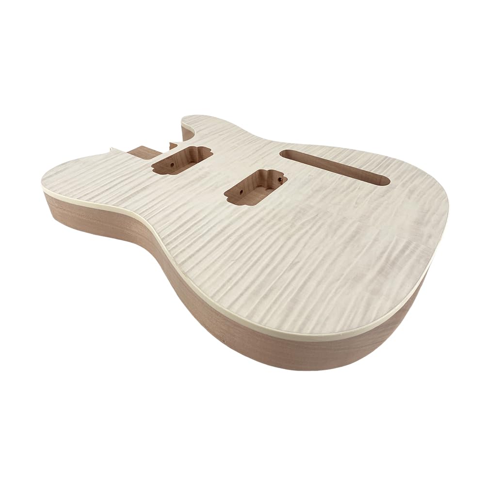 Yinfente Corpo per chitarra elettrica di ricambio in legno d'acero mogano per chitarra non finito, 64 cm
