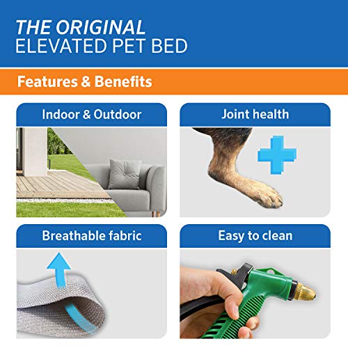 Coolaroo Original Elevated Dog Bed - Breathable Off-The-Ground Pet Bed with Cooling Fabric, Joint Relief & Moisture-Resistant Fabric, 100% Recyclable, Easy Clean, Nutmeg, Large by Coolaroo - Image 3