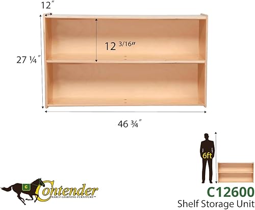 Miniatura 3 de Contender Estantería horizontal de 2 estantes 48 pulgadas de ancho  Estante Montessori  Organizador de almacenamiento de juguetes artes manualidades