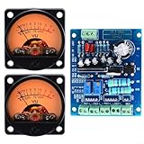 2-teiliges VU-Meter Panel Kit mit analoger Anzeige, Hintergrundbeleuchtung und Treiberplatine für Audio-Pegelprüfung und Messung