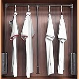 LDIW Kleiderschranklift Schwenkbare Ausziehbar Kleiderstange für Garderobenschrank Kleiderbügel-Auszug, Breite Regulierbar,Schwarz,660to890mm