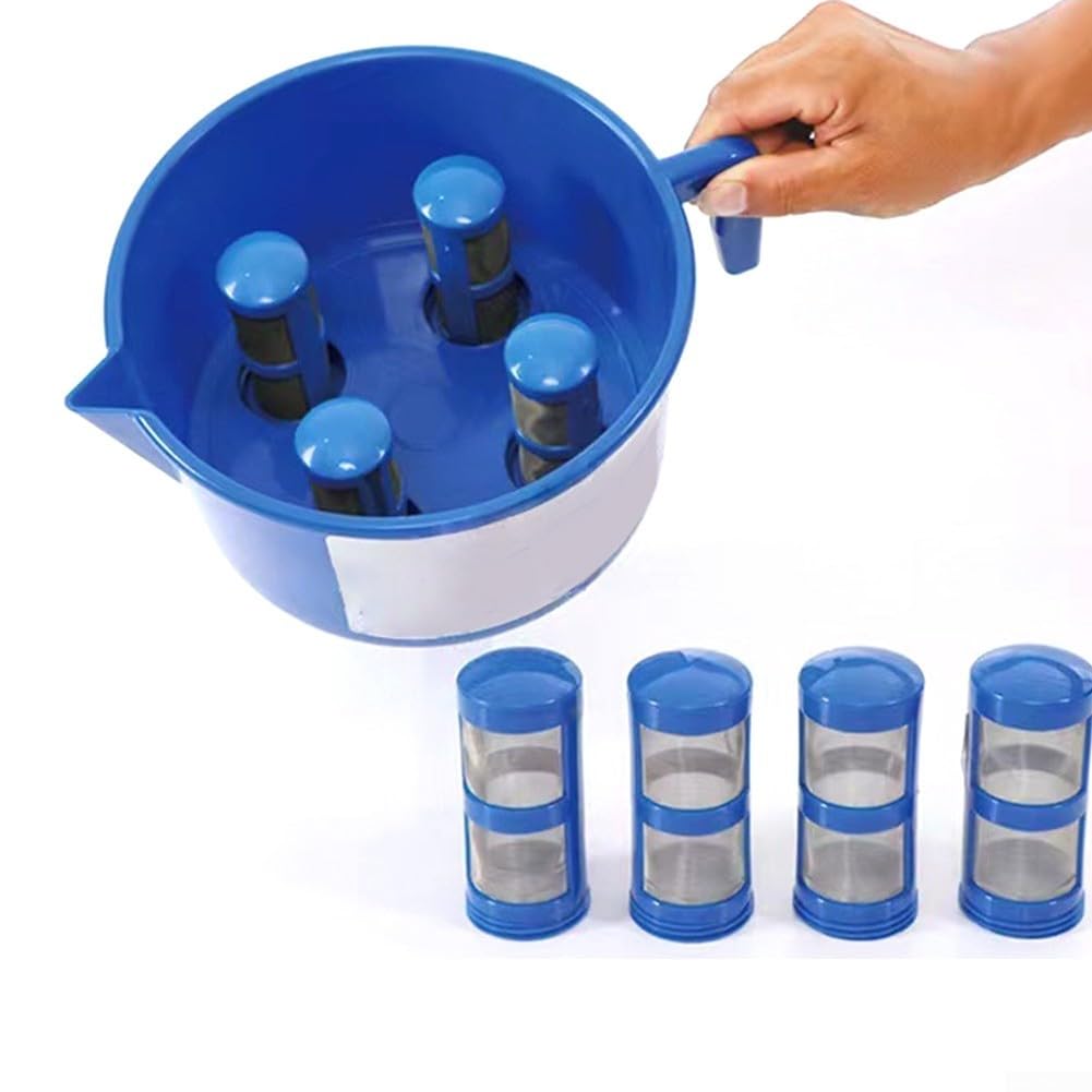 Separatore di olio a imbuto con 4 elementi filtranti a doppio strato, 12 filtri, separatore di liquidi industriali in plastica rimovibile per la pulizia del sistema