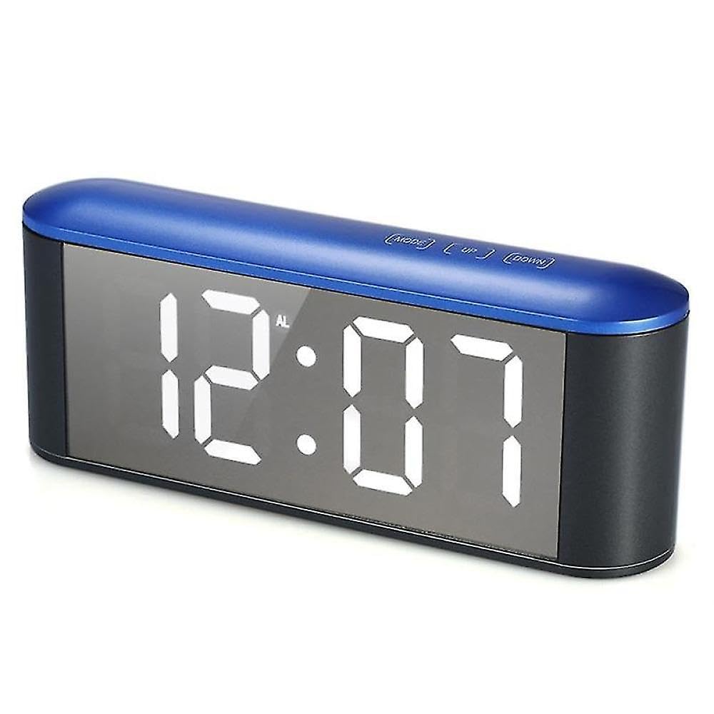 JOYHAPPST Alarm Clock For Bedroom,digital Clock Display, 3 Levels Brightness, For Home Bedroom Decor-blue Shell White Word