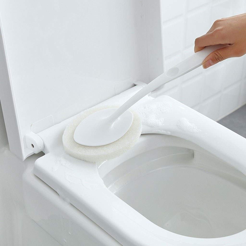 Diseño Clásico Escobilla de baño, WC Cepillo for la Limpieza de baño, Hermoso y Duradero Mango Largo Cepillo de Limpieza (Blanco/Gris/Rosa) Escobillas de Baño (Color : White)