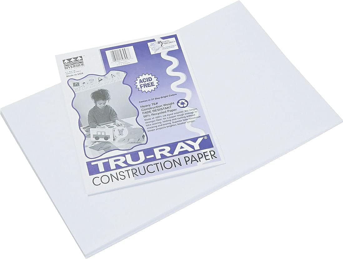Pack of instrainclug Tru-Ray Construction Paper, 12x18 inches, White