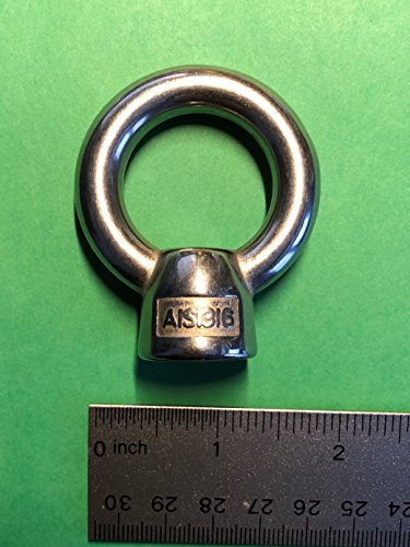 Image of US STAINLESS Stainless Steel 316 Lifting Eye Nut M12 Marine Grade 12mm Pitch of 1.75