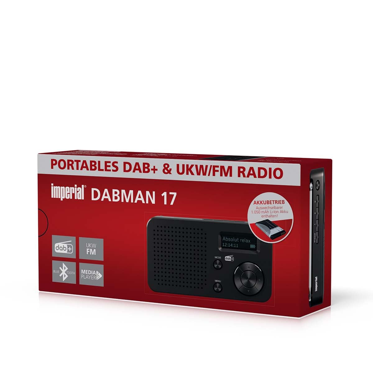 DABMAN 17 radio portátil DAB+/FM con Bluetooth negro