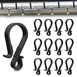 Dalugo Gutter Hooks for Outdoor Lights, 40 Pcs Black Plastic S Gutter Clips for Hanging Christmas Lights, Icicle Lights Outdoor, Christmas Tree Decorations