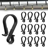 Dalugo S Haken, 40 Stück Schwarz Dachrinnenhaken, Wiederverwendbare Kunststoff Haken für Hängende Weihnachtsbeleuchtung, Weihnachtsbaum Dekorationen, Eiszapfen Lichterkette