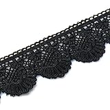URBEST Lace Trim Fan Tail Durable Polyester Eyelet Lace Ribbon Embroidered Applique for Home Decor...