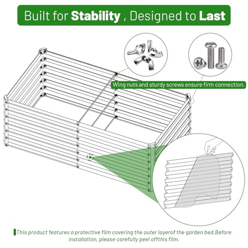 SnugNiture Galvanized Raised Garden Bed 6x3x2FT Outdoor Large Metal Planter Box Steel Kit for Planting Vegetables, Flowers by SnugNiture - Used condition - Image 8