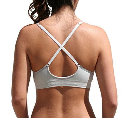 Image of Blue 55 Women's Bralette Wireless Padded Bra Top Sexy Everyday Basic Deep V-Neck