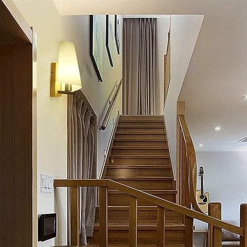 Lámpara de pared de madera blanca nórdica para pasillo de granja 5